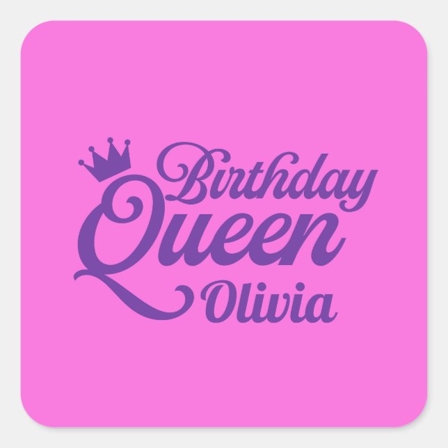 Adesivos da Rainha de Aniversário (Frente)