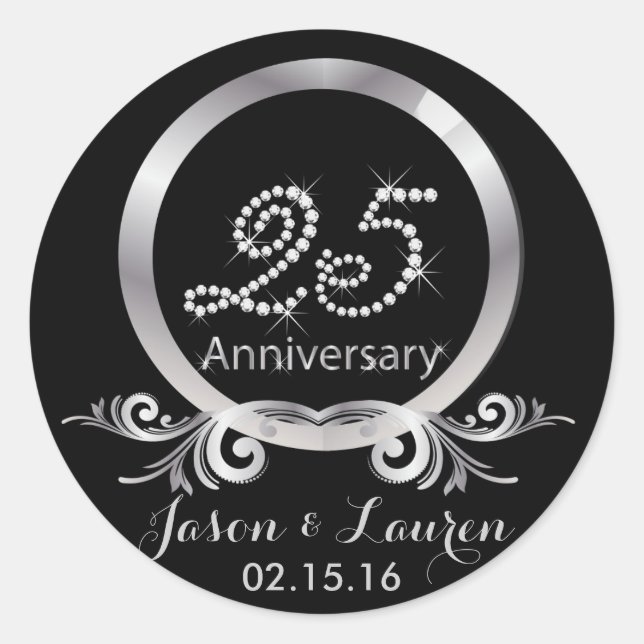 Adesivos de 25 de Diamantes de Prata (Frente)