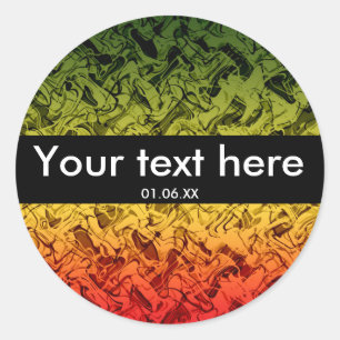 Adesivos de Abstrato de arte verde-amarelos