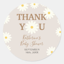 Adesivos de Agradecimento Bohemian Daisy Floral