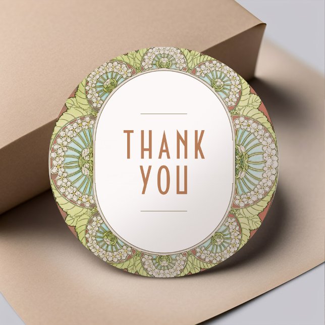 Adesivos de Agradecimento Bougainvillea Art Nouvea (Criador carregado)