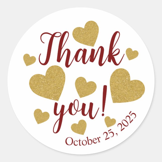 Adesivos de Agradecimento com Corações de Golfe (Frente)