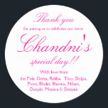 Adesivos de agradecimento cor-de-rosa e branco<br><div class="desc">Adesivos de agradecimento cor-de-rosa,  branco e cor-de-rosa</div>