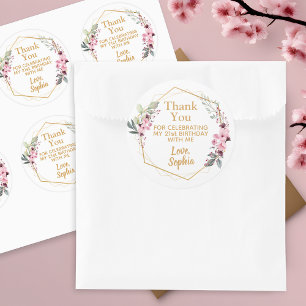 Adesivos de Agradecimento de 21º Aniversário da Fl