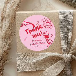 Adesivos de agradecimento de 30 anos de idade Pink
