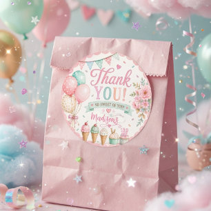Adesivos de Agradecimento de Aniversário de Sorvet