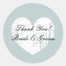 Adesivos de agradecimento de casamento com coração