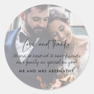 Adesivos de Agradecimento de Casamento com Foto de