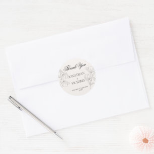 Adesivos de Agradecimento de Casamento Redondos co