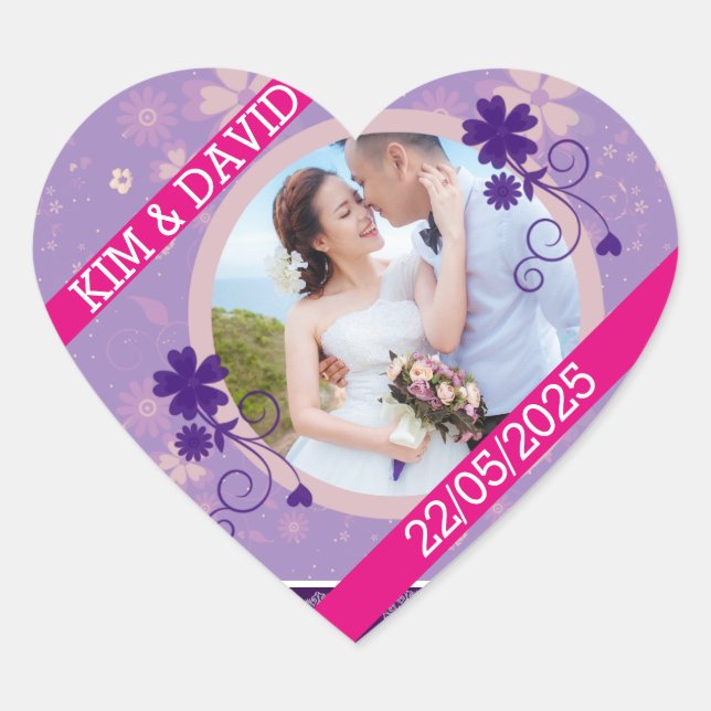 Adesivos de Agradecimento de Foto de Casamento em  (Frente)