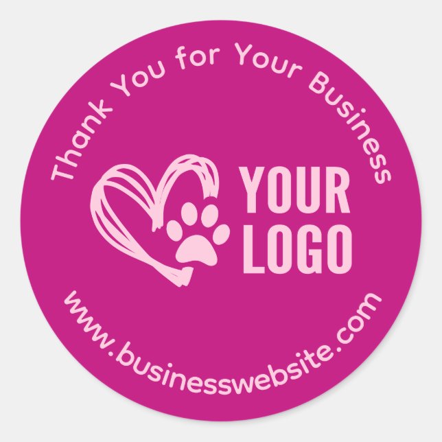 Adesivos de Agradecimento Empresariais com Logotip (Frente)