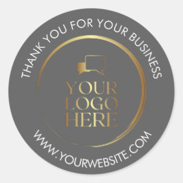 Adesivos de Agradecimento Empresarial Cinza Logoti