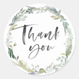 Adesivos de agradecimento folhagem verde