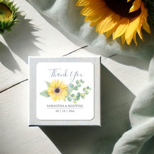 Adesivos de Agradecimento Girassol Amarelo Floral