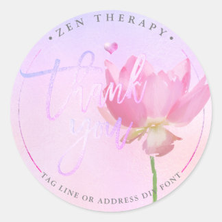 Adesivos de agradecimento Painted Pink Lotus Ombre