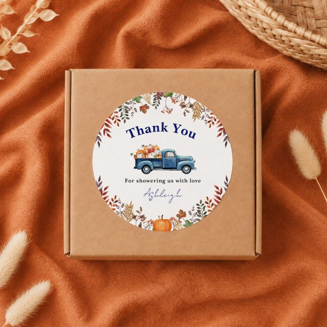 Adesivos de Agradecimento para Chá de Bebê Pequena (Little Pumpkin Fall Baby Shower Thank You Stickers
)