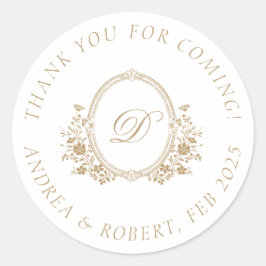 Adesivos de Agradecimento por Vir com Monograma