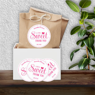 Adesivos de Agradecimento Rosa e Branco Sweet Trea