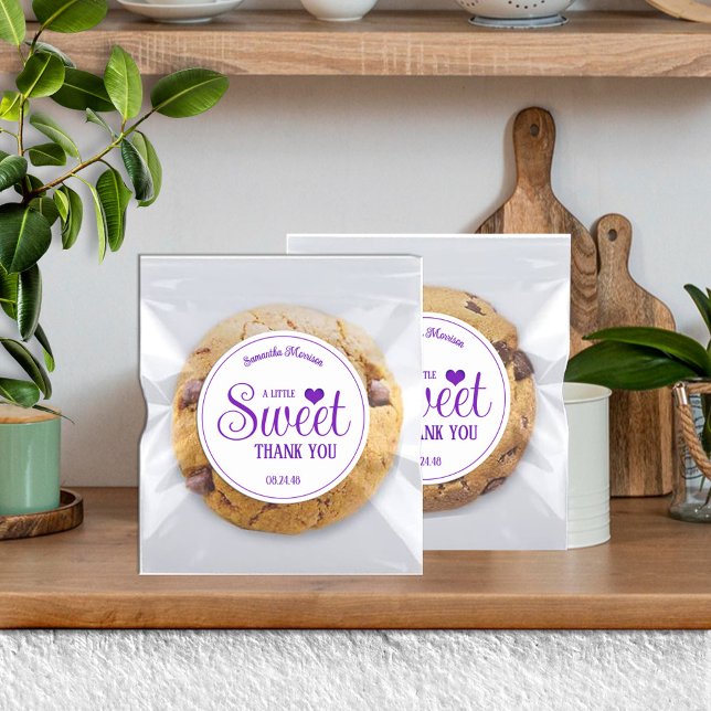 Adesivos de Agradecimento Roxo e Branco Sweet Trea (Criador carregado)