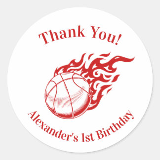 Adesivos de agradecimento temáticos de basquete 2