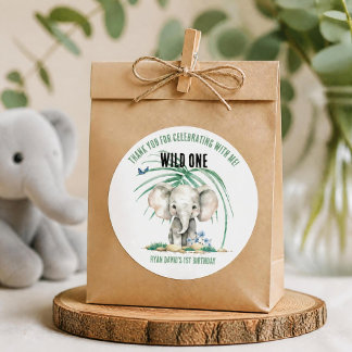 Adesivos de Agradecimento Wild One Safari