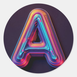 Adesivos de Alfabeto Neon Brilhante - Letra A 3D V