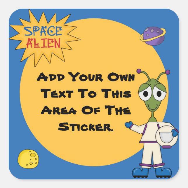 Adesivos de Alienígena de espaço personalizados (Frente)