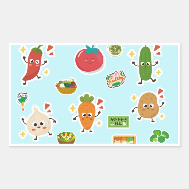 Adesivos de Alimentos Tema Legumes (Frente)