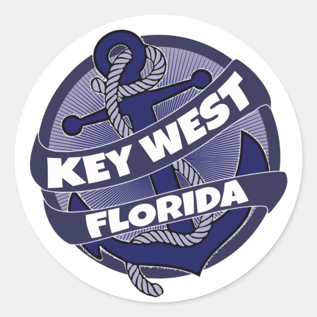 adesivos de ancoragem da Key West Beach Florida (Frente)