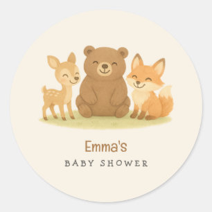 Adesivos de Animais da Floresta para Chá de Bebê
