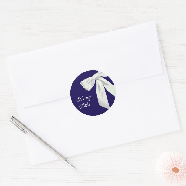 Adesivos de aniversário azul-marinho elegantes com (Envelope)
