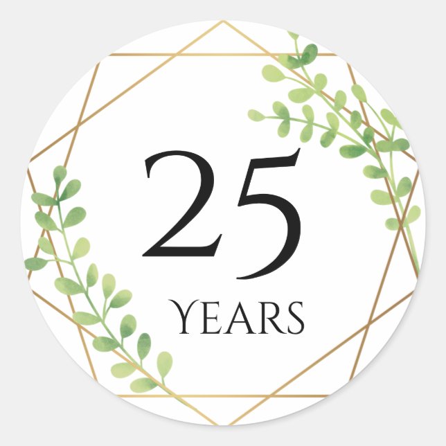 Adesivos de aniversário de 25 anos (Frente)