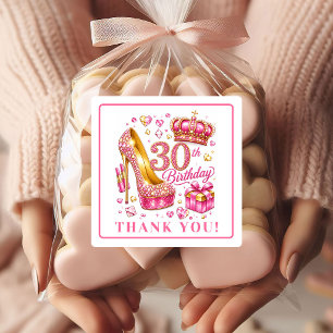 Adesivos de Aniversário de 30 anos Luxo Magenta Do