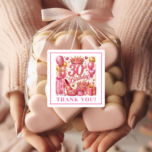 Adesivos de Aniversário de 30 anos Luxo Rose Gold 