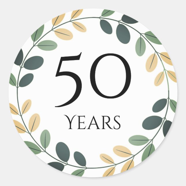 adesivos de aniversário de 50 anos (Frente)