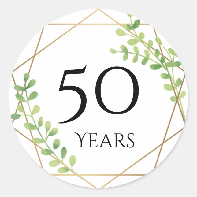 adesivos de aniversário de 50 anos (Frente)