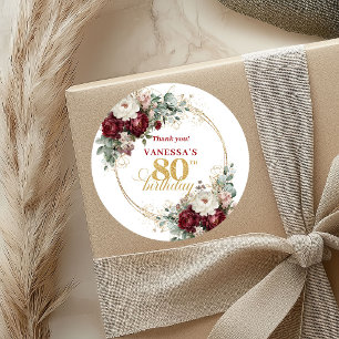 Adesivos de Aniversário de 80 anos Refined Blush B