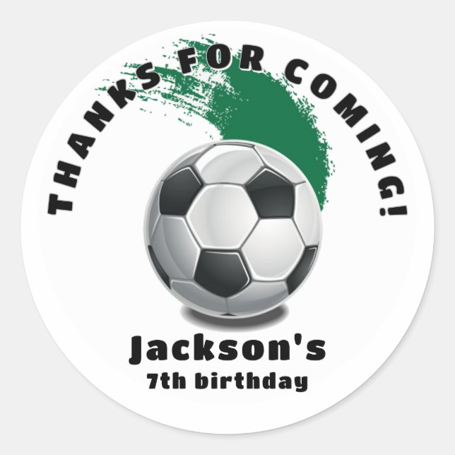 Adesivos de Aniversário de Bola de Futebol (Frente)