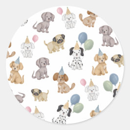 Adesivos de Aniversário de Cachorrinho