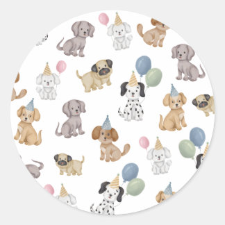 Adesivos de Aniversário de Cachorrinho