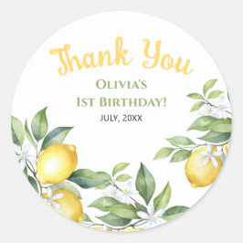 Adesivos de aniversário de citrinos limões