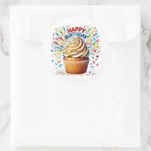 Adesivos de Aniversário de Cupcake