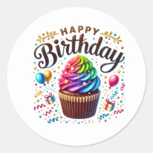 Adesivos de Aniversário de Cupcake