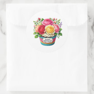 Adesivos de Aniversário de Cupcake
