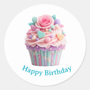 Adesivos de Aniversário de Cupcake