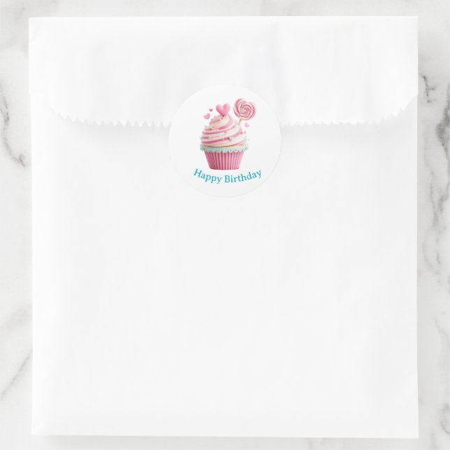 Adesivos de Aniversário de Cupcake (Bolsa)