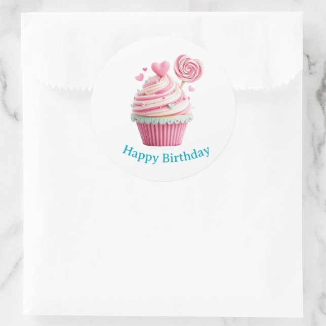 Adesivos de Aniversário de Cupcake (Bolsa)