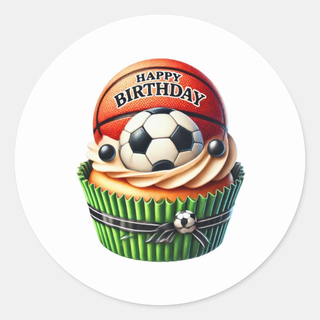 Adesivos de Aniversário de Cupcake (Frente)