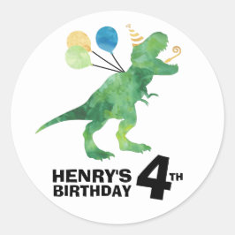 Adesivos de Aniversário de Dinossauro - Qualquer I