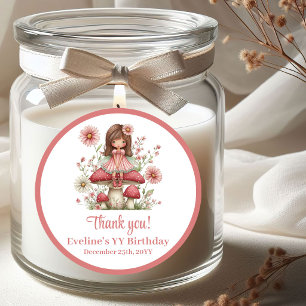 Adesivos de Aniversário de Menina Floral Fada Mági